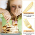 12-Piece Gold Kids Silverware Set, E-far Stainless Steel Toddler Utensils Safe for Preschooler/Children, Includes 4