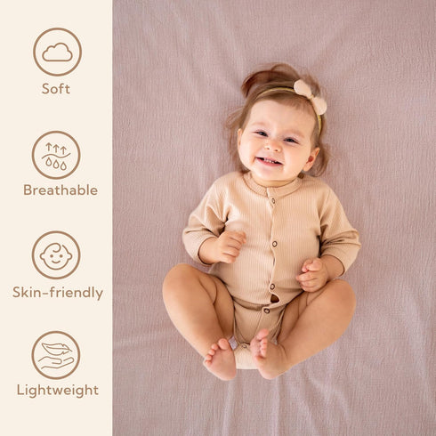 3 Pack (28"x 52", SOULFUL Muslin Crib Sheets for Boys Girls, Soft and Breathable Cotton Fitted Crib Sheets for Standard