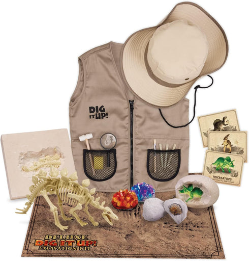 MindWare Dig It Up! Deluxe Excavation Kit - Ages 4+ with Tools to Dig Out 8 Treasures