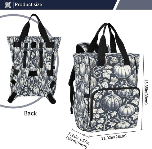 YANENDIE Backpack, Backpack Backpack Pumpkin Toile Pattern Diaper Bag Unisex Travel Baby Diaper Bags with Stroller