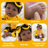 Lifelike Reborn Baby Dolls Black Girl - Realistic Newborn Dolls with Soft Poseable Body, Teddy Toy, Sunflower Clothes,