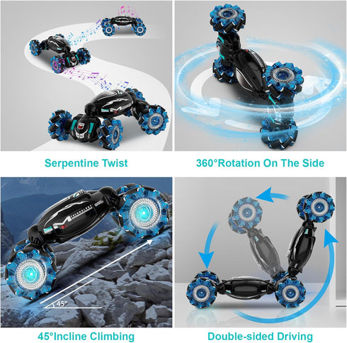 RC Cars, Gesture Sensing Stunt Car Toys for Boys Girls 6-12 Year Old, 2.4GHz 4WD Hand Remote Control Car 360° Rotate