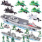 3 otters 27PCS Aircraft Carrier Toy Set, Army Men Military Set Battle