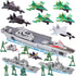 3 otters 27PCS Aircraft Carrier Toy Set, Army Men Military Set Battle