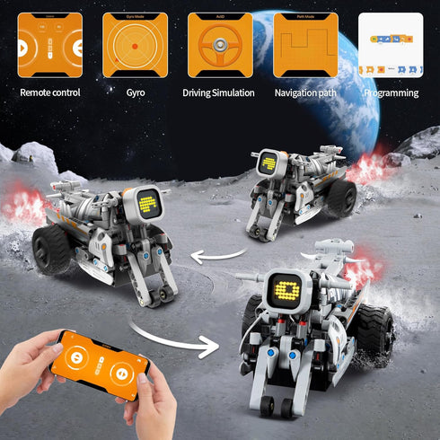 QHECTTY 6-14, 3in1 646 Set STEM Building Toys for Kids Remote & APP Controlled STEM Dinosaur Motorcycle Robot Building