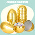 6 10'' JOYIN Pcs Gold Jumbo Easter Eggs, Fillable Metallic Large Plastic Eggs for Easter Themed Hunt Basket Stuffers