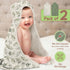 100% 32x32 Inch 2 Pack Organic Cotton Muslin Baby Hooded Towels Soft & Absorbent Baby Hooded Towel Wrap for Boys