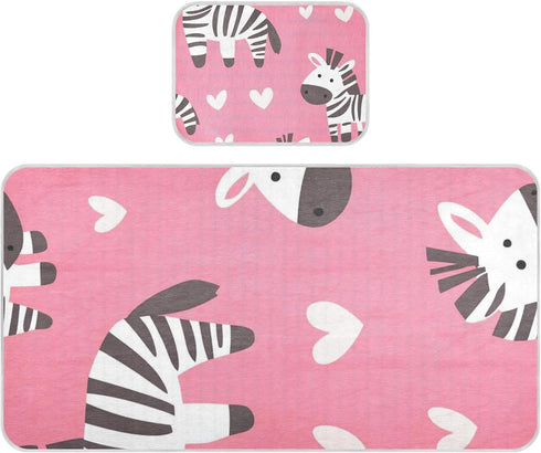 SyXIOP Happy Valentine Cartoon Cartoon Animal Pink Cooling Baby Crib Mattress Sheets 28"