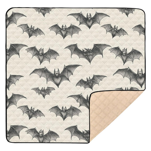 KICPOAY Baby Play Mat Halloween Scary Bat 50 x 50 Playpen Mats for