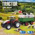 Set 1/24 2.4Ghz 6, 7, 8, 9 fisca Remote Control Tractor Toy RC Farm with Trailer Front Forklift, Scale Electronic Farm