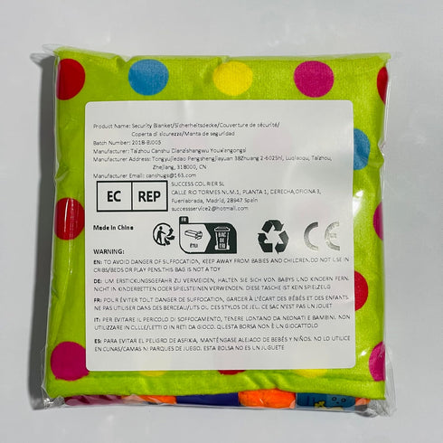Colourful Baby Tag Soft Touch Plush Blanket, Comfortable Security Gift for Baby, Toddler, Child
