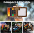 Set, 15-Color Funto Mini Watercolor Paint All-in-One Walnut Wood Premium Pocket Travel Paint Kit, with Crossbody