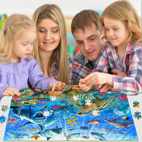 GWXWU 6-8 8-10 200 Puzzles for Kids Ages Year Old - Ocean Adventure Puzzle, Pieces Jigsaw Puzzles for Kids, Learning
