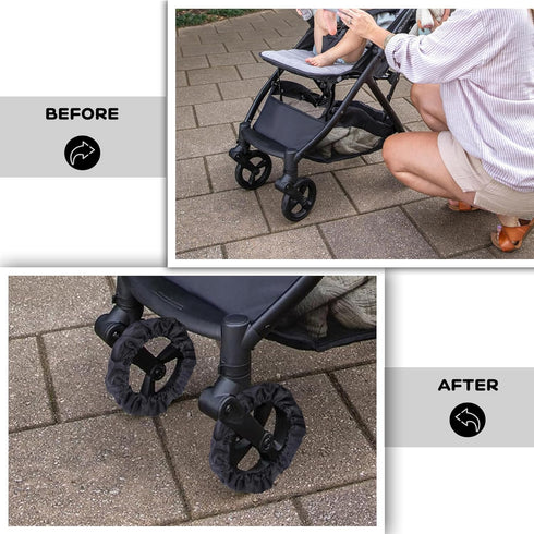 4Pcs (2Pcs 2 Baby Stroller Wheel Cover,Dustproof Kid Baby Wheelchair Protector Baby Stroller Wheel Covers Pushchair
