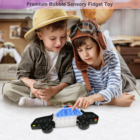 4 Pack Push Pop Bubble Sensory Fidget Toys, Simple Silicone Squeeze Toy Pack for Stress Relief