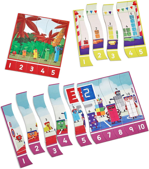 hand2mind Numberblocks Sequencing Puzzle Set - Math Games for Kids Ages 3-5, Educational Toys