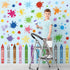 10 Sheets Creative Colorful Crayons Wall Decals Watercolor Ink Splash Dots Pens Wall Stickers DIY Removable Peel