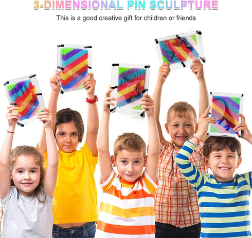 Hsxfl Classic 3D Pin Art Board Toy - 8in x 6in Large Size for Kids, Sensory Fidget Birthday Gifts