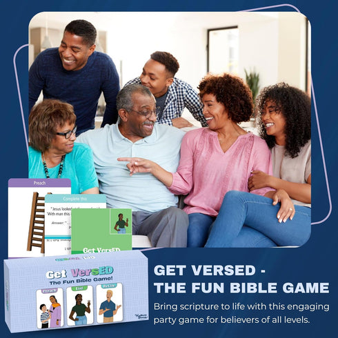 Kulture Games - Get VersED - The Bible Party Game (Preach, List, Recite) - Fun Christian Card Game for Adults, Teens
