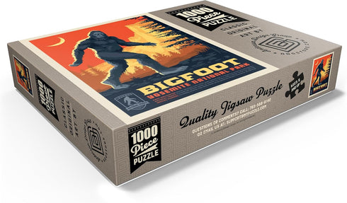MyPuzzle Legends of The National Parks: Yosemite's Bigfoot, Vintage Poster - Premium 1000 Piece Jigsaw Puzzle for Adults