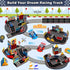 Set, 2 3 4 5 6 7 8, 3 Magnetic Tiles Road Rail Race Track with Racer Cars, Magnetic Car Racing for Kids Ages Magnet