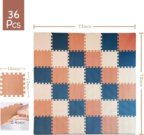 18 16 TCBunny Kids Soft EVA Foam Jigsaw Puzzle Play Mat, Interlocking Tiles and Edges Baby Play Mat, for Kids Gym