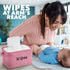 Baskets for Organizing Wipes and Newborn Essentials, Pink Linen Diaper and Wipes Organizer, 9 x 6 x 5.5 Inches