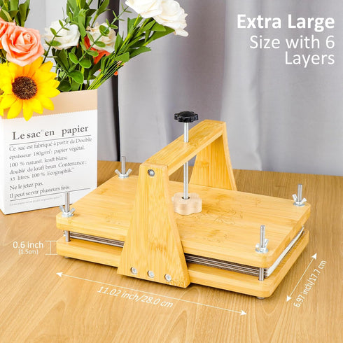 MeRGBWLife 6 11"x7" Large Bamboo Flower Press Kit Layers, Even Pressure Plant Press for Adults, DIY Flower & Leaf