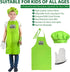 KEFF Kids Cooking and Baking Set, 30 Pcs Real Kitchen Utensils for Girls, Boys, Toddler - Green Kit with Apron & Chef