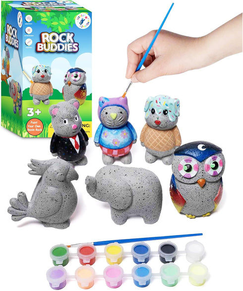 Rock Buddies - DIY Resin Shaped Stone Like Material Animal Figures -
