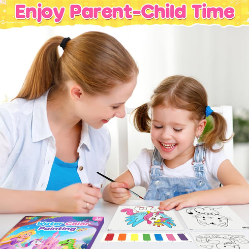 2 Pack Set 3 4 5 6 7 8 Paint with Water Coloring Books for Kids: Watercolor Painting Books for Ages Toddler Girl Boys