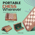 Ajuny Magnetic Travel Chess Set - Handcrafted Acacia Wood, Foldable Board with Elegant Storage
