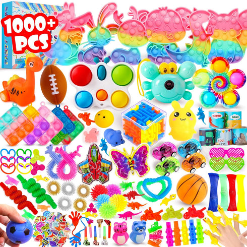 DKZ 1000Pcs Fidget Toys Pack, Bulk Party Favors for Kids, Stocking Stuffers, Treasure
