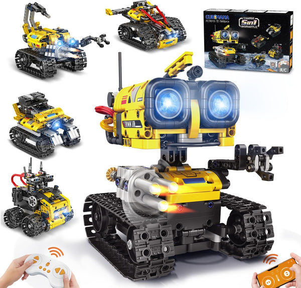 CUBIMANA Robot Building Toys for Kids - 5 in 1 Remote- &