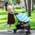 Jynexis Sky Blue Checkerboard Plaid High Stretchy Car Seat Cover for Babies Multi Use Carseat Canopy Cover Nursing