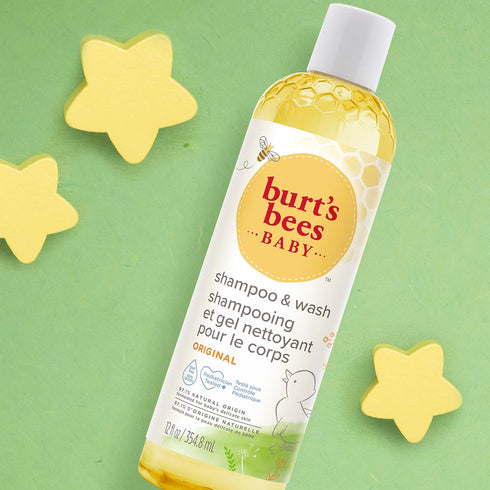 98% 12 Oz (Pack 3) Burt's Bees Baby Shampoo and Body Wash, Tear Free Soap, Natural Origina Baby Soap, Original Scent