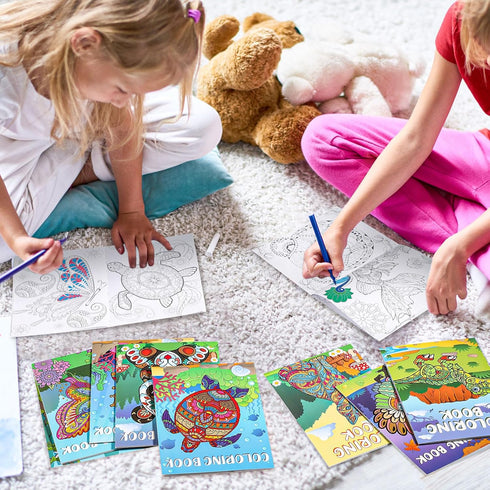 72 Pasimy Pcs Animals Coloring Books DIY Mandala Ocean Jungle Animal Coloring Book Mini Holiday Activity Supplies
