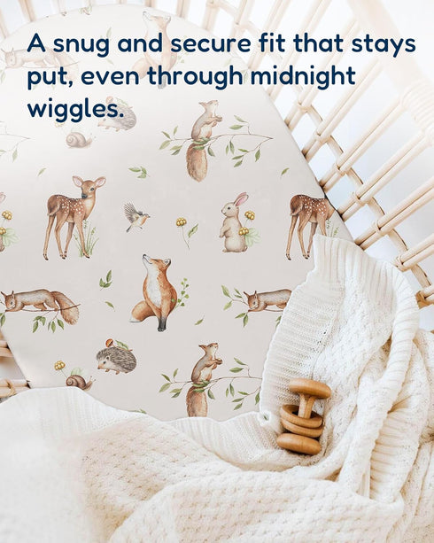 33x20 2 Pack Bassinet Sheets Compatible with Baby Delight Beside Me Dreamer Bassinet, for Baby Bedside Sleeper