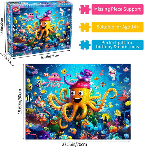 Beautiful Colorful Ocean 1000 Piece Jigsaw Puzzle for Adults, Challenging Puzzle for Relaxation