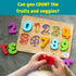 Chuckle & Roar - 2 Pack ABCs and 123s Wooden Puzzle - Fun Educational Puzzle for Kids - Develops Fine Motor Skills