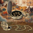Mini DND Dice Set: 7pcs Polyhedral Metal Dice with Bronze Steampunk Gear Pocket Watch Case