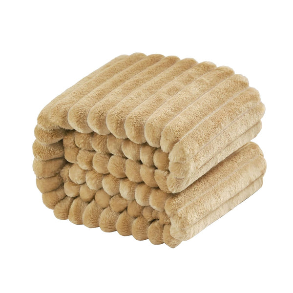 NTBAY Flannel Fuzzy Toddler Blanket, Fluffy Warm Lightweight Reversible Stripes Design Baby Plush Blanket, 30x40