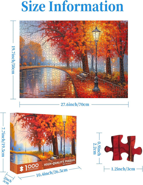 1000 Pieces Jigsaw Puzzles for Adults - Autumn Park Maple Park Puzzle
