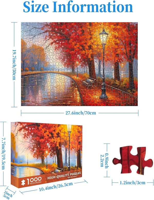 1000 Pieces Jigsaw Puzzles for Adults - Autumn Park Maple Park Puzzle