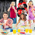 Red Black Birthday Party Decoration Kit - Happy Birthday Banner, Latex Balloons, Fringed Curtain, Confetti