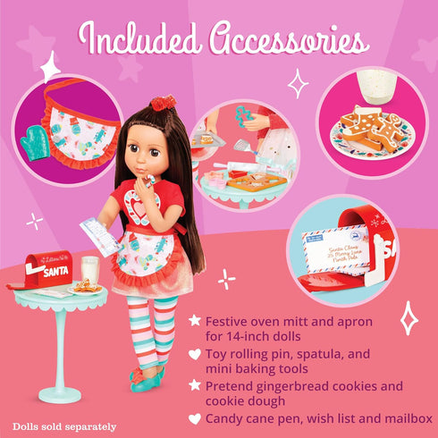 Glitter Girls Holiday Cookies Set - 23pcs Baking Playset with Apron and Kitchen Supplies