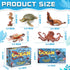 12 Pack Ocean Animal Toys with Educational Booklet for Kids, Realistic Soft Plastic Creatures Model Figures for Toddler