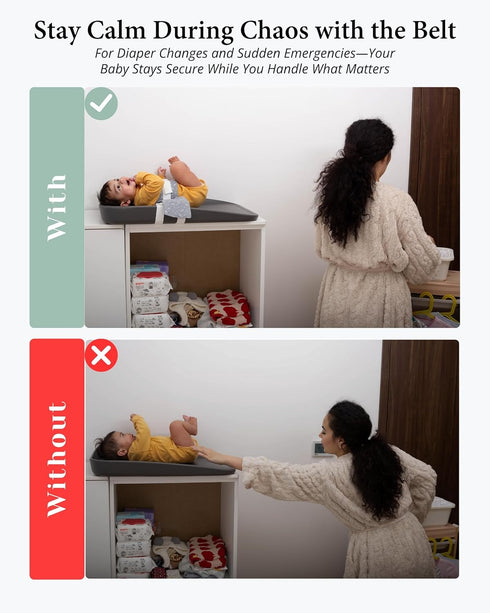 0-24 Changing Pad Strap Soft, Adjustable & Secure Anti-Escape for Infants Months. Universal Fit for Changing Pads