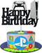Game Controllers Happy Birthday Cake Topper - Glitter Gaming Cake Decoration for Boys Video Game Party