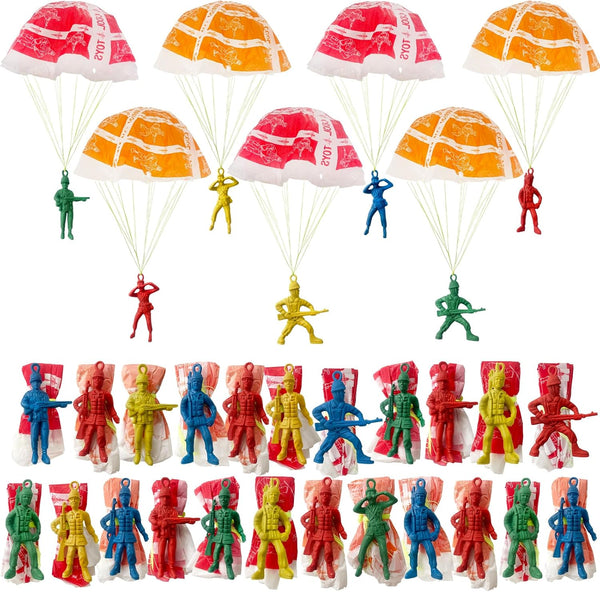 OJYUDD 50 PCS Mini Parachute Toy, Army Parachute Flying Throwing Outside Toys for Toddlers Party Favors
